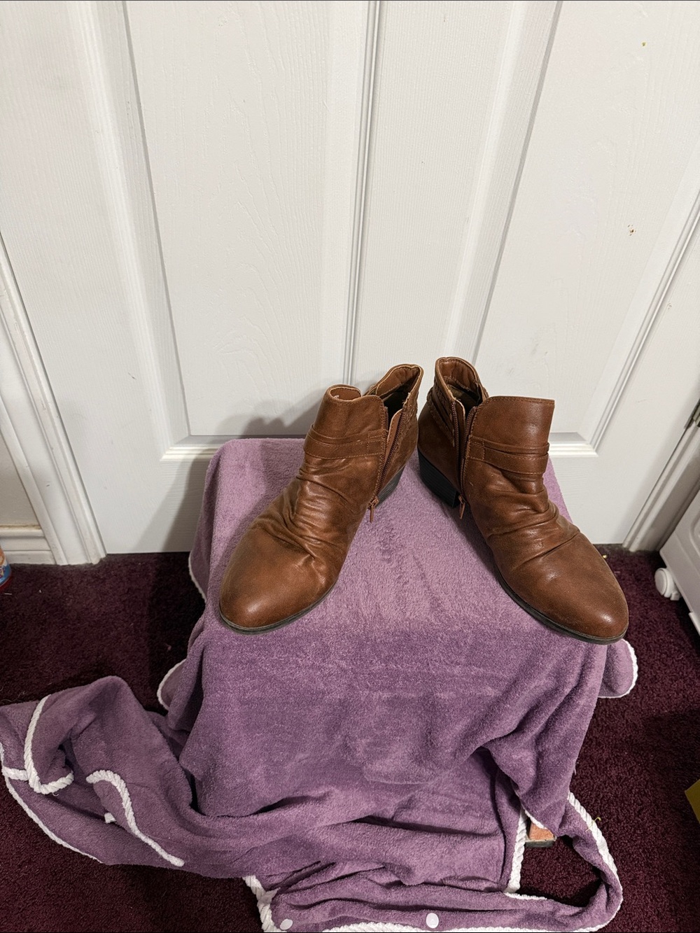 Men's Brown Leather Chukka Boots - Side Zip Casual Ankle Boot
